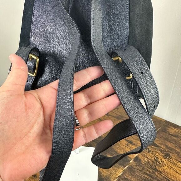 Gucci Bamboo Vintage Suede Backpack Navy Blue - Picture 13 of 16